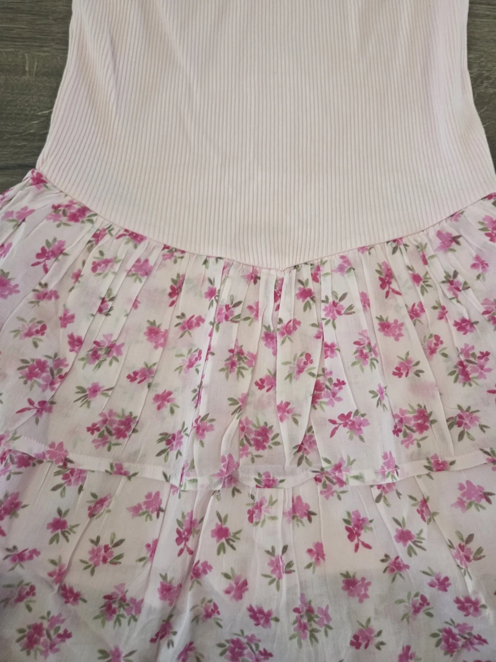Girls Floral Tiered V-Waist Dress Size L 10/12 NWT
